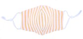 Mondkapje wasbaar - verstelbaar - 100% Katoen met ruimte voor Filter - Oranje/Wit - strepen