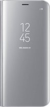 Samsung Galaxy S8 Plus Clear View Flip Case met Standaard Zilver