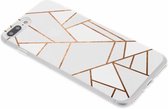 Design Backcover iPhone 8 Plus / 7 Plus hoesje - Grafisch Wit / Koper