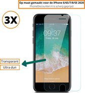 Fooniq Screenprotector Transparant 3x - Geschikt Voor Apple iPhone 6/6S/7/8/SE 2020