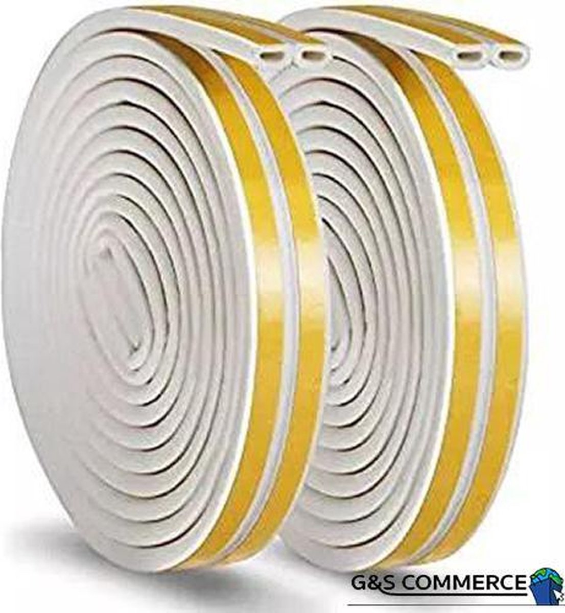 G&S Commerce Tochtband Wit - 6 METER - Tochtstrips voor Deuren - Anti tocht - NL & BE - Energie zuinige oplossing - Isolatie - tochtwering