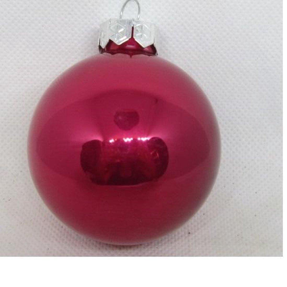 Kerstbal, 9 stuks, pink glas, glans. Ø 5 cm