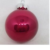 Kerstbal, 9 stuks, pink glas, glans. Ø 5 cm