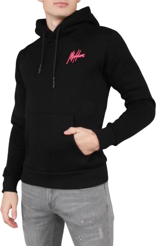 Malelions Double Signature Hoodie - Black/Neon Red | bol