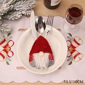 Kerst | Bestekhouder | 2021 | Gnoom | Rood | bestek houder | zakje | Diner | Thuis | Tafel Decor