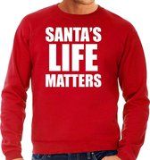 Santas life matters Kerst sweater / Kersttrui rood voor heren - Kerstkleding / Christmas outfit L