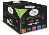 Compagnia dell'Arabica® Corsini cadeauverpakking 50 biologisch afbreekbare koffiecups + twee Espresso kopjes en schotels.