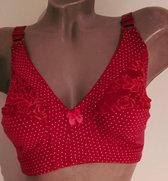 Dames niet voorgevormd beugeloze bh 90F rood