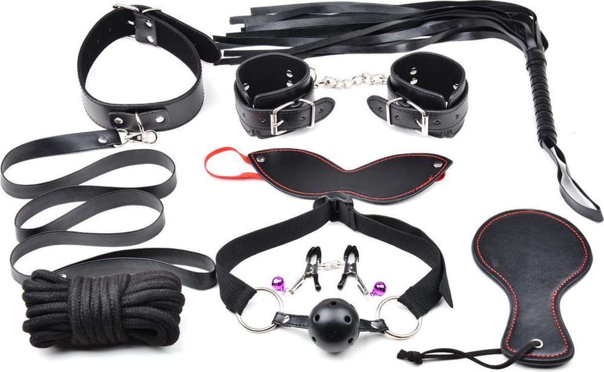Goedkoopste Bondage Set De Luxe 8 Items - Mooie set voor beginners en gevorderden - Sexpakket voor koppels - Spannend voor koppels - Sex speeltjes - Luxe set - Sex toys - Erotiek - Bondage - Sexspelletjes voor mannen en vrouwen – Seksspeeltjes - Stimulator