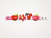 Kinder armband appel en kersen - Fruit armband - Kinderarmband - charmbandje - maak je eigen armband - siliconen armband - rubberen armband - meisjes/jongens armband - bracelet - mode armband