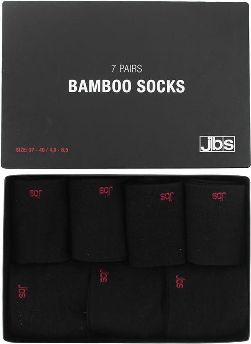JBS - 7-pack sokken bamboe giftbox zwart - 41-44