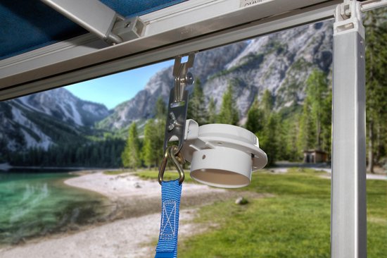 MUFU LIGHT (KLEUR ZWART) 1 SET VAN 2 OPHANGHAKEN VOOR AAN DE LUIFEL VAN CAMPER, CARAVAN, CAMPERBUS, ETC. van MUFU — afbeelding 4
