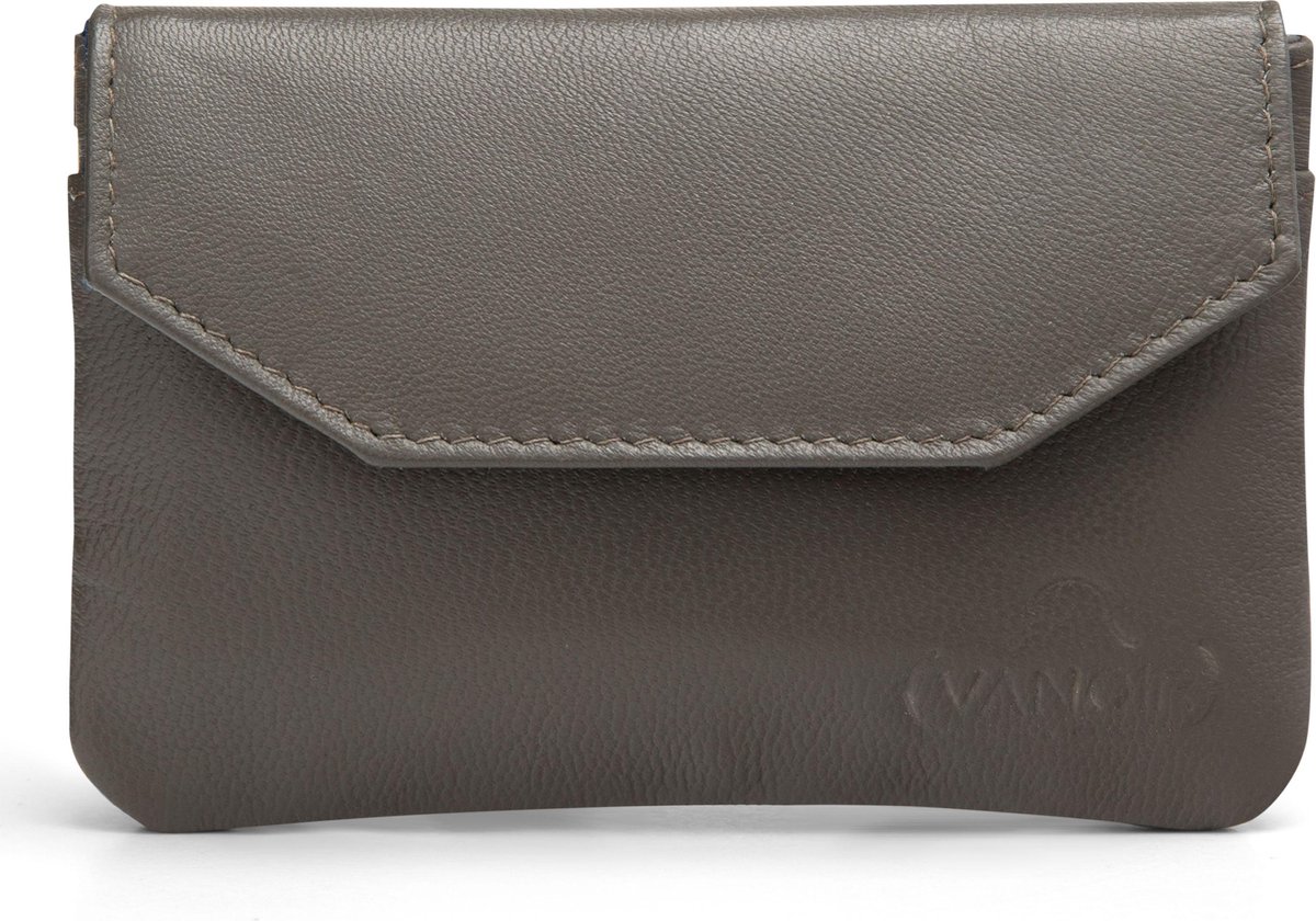 mini leren portemonnee dames - RFID-Bescherming - olijfgroen - VANOIR HANDY