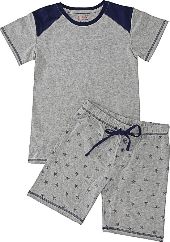 Pyjama short La V pour garçon - Grijs avec imprimé étoiles 164-170
