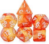 Blazium - DnD dice set - Inclusief velvet bewaarzakje - Orange & Yellow - Dungeons and Dragons dobbelstenen