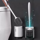 Ecoco - Luxe Zelfklevende Toiletborstel Met Houder - Staand of Hangend - Hygiënisch - WC / badkamer accessoire