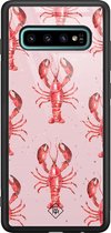Samsung S10 Plus hoesje glass - Lobster all the way | Samsung Galaxy S10+ case | Hardcase backcover zwart