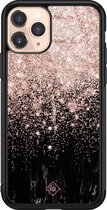 iPhone 11 Pro hoesje glass - Marmer twist | Apple iPhone 11 Pro  case | Hardcase backcover zwart