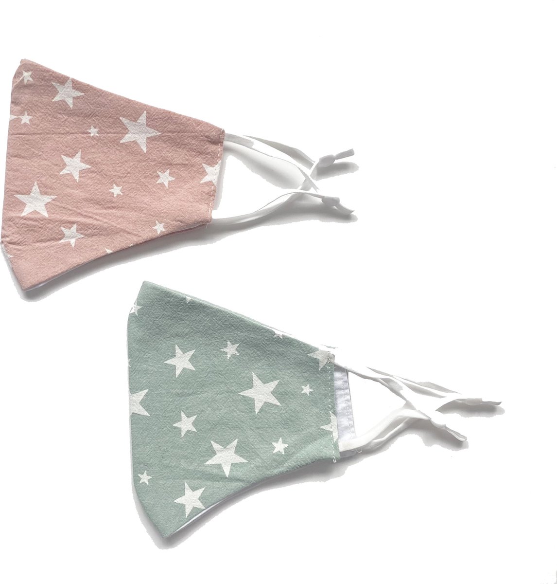 Mondkapjes - mondkapjes sterren - mondkapje sterrenprint - roze mondkapje - mondkapjes set - kerst mondkapjes --2 stuks mondkapjes - blauw mondkapje - gekleurd mondkapje - wasbaar mondkapje - verstelbaar mondkapje