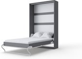 INVENTO 02 Verticaal Opklapbed - Logeerbed - Vouwbed - Bedkast - Modern Design - Grijs / Monaco Eik - 200x120