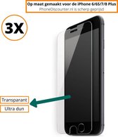 Fooniq Screenprotector Transparant 3x - Geschikt Voor Apple iPhone 6/6S/7/8 Plus