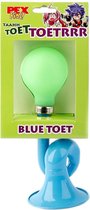 fietstoeter Posthoorn 17 cm staal blauw/groen