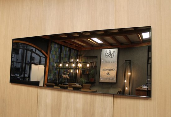 Spiegel met zwarte stalen lijst groot - rookglas spiegel - grijskleurige spiegel - lijst van staal - industrieel - modern | MP Glas & Design
