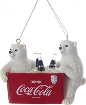 Kurt S. Adler Twee ijsberen in Coca Cola cooler. Breedte 7cm