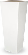 PLASTECNIC - Bloempot Qun Vaso Quadro Alto, H100 cm, wit