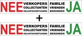 Brievenbussticker - Nee verkopers collectanten - Ja Familie Vrienden Bekenden - Promessa-Design.