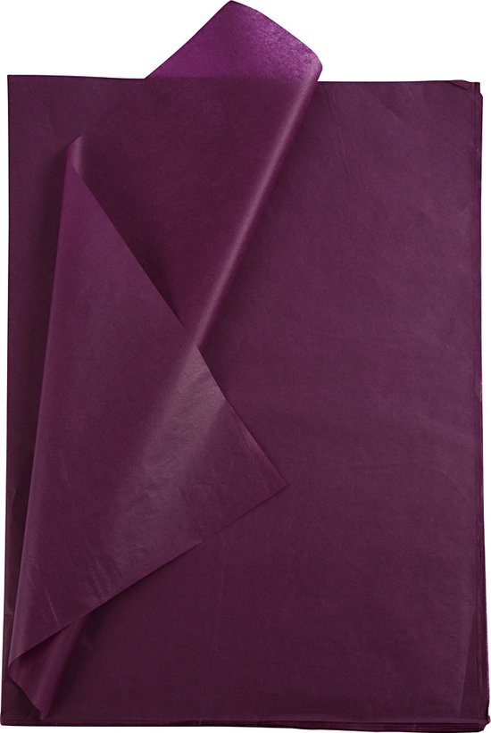 Papier de soie, feuille 50x70 cm, 14 gr, bordeaux, 10 feuilles