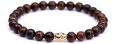 FortunaBeads Premium Bronziet Kralen Armband Heren – Bruin – Medium 18cm