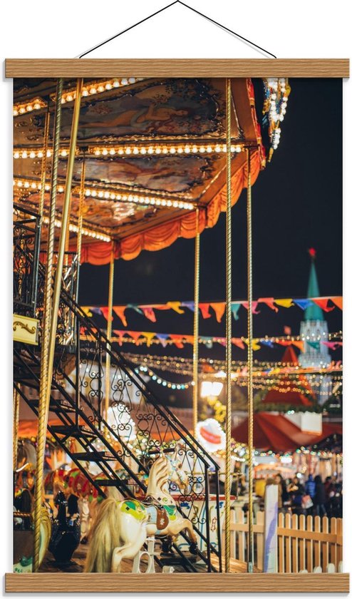 Schoolplaat – Op de Kermis - 40x60cm Foto op Textielposter (Wanddecoratie op Schoolplaat)