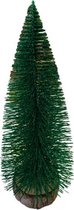 Mini kerstboompje - Groen met glitters - Kunststof - h 20 cm - 1 Stuk