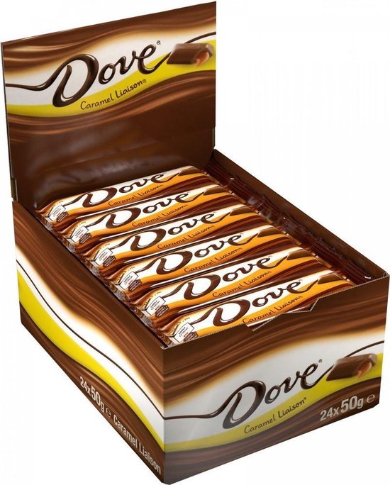 Dove Liaison - Melk Chocolade Caramel Repen - Singles - 24 x 50g - Dove chocolade