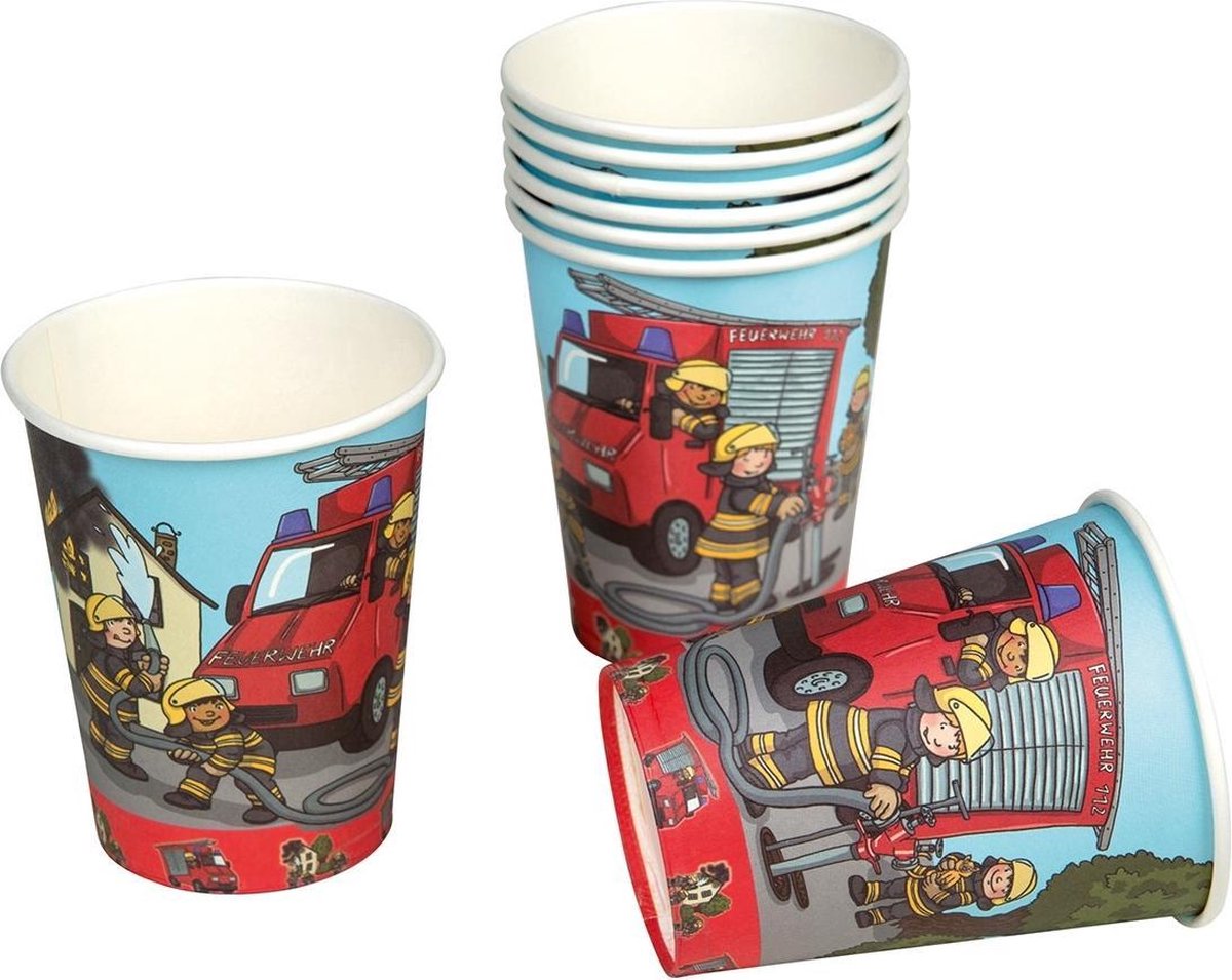 Tib Feestbekers Brandweermannen 260 Cl Karton Rood/groen 8 Stuks