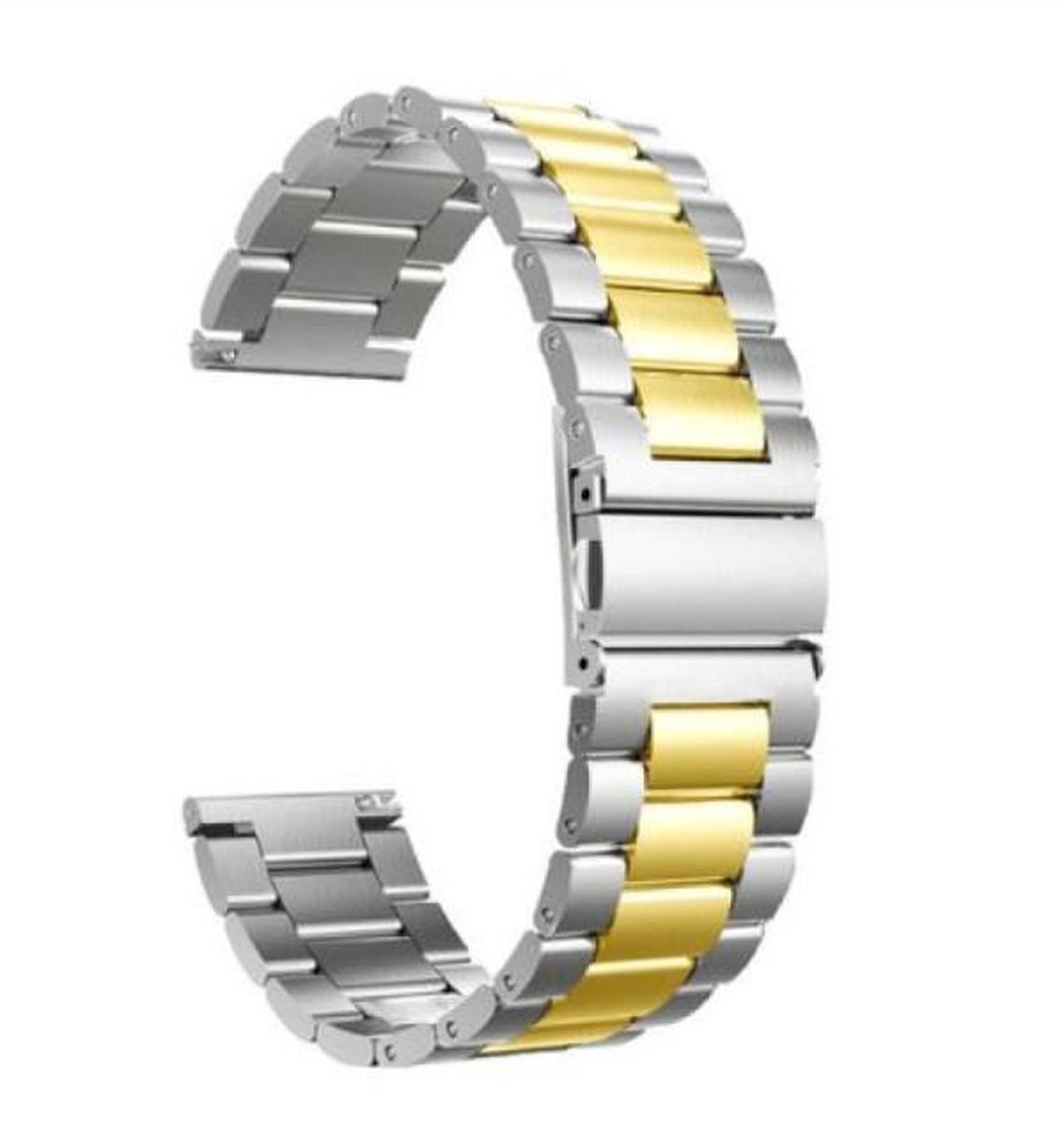 Remerko horlogeband - vouwsluiting met drukknoppen - edelstaal 18mm