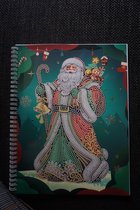 Diamond painting notitieboek A4 - Kerstman