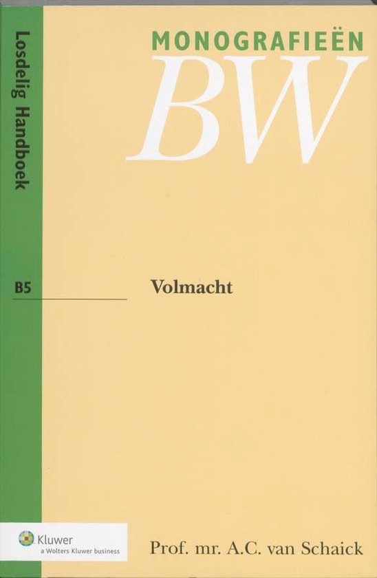 Monografieen BW B5 - Volmacht