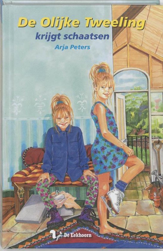 Cover van het boek 'De olijke tweeling krijgt schaatsen' van A. Peters