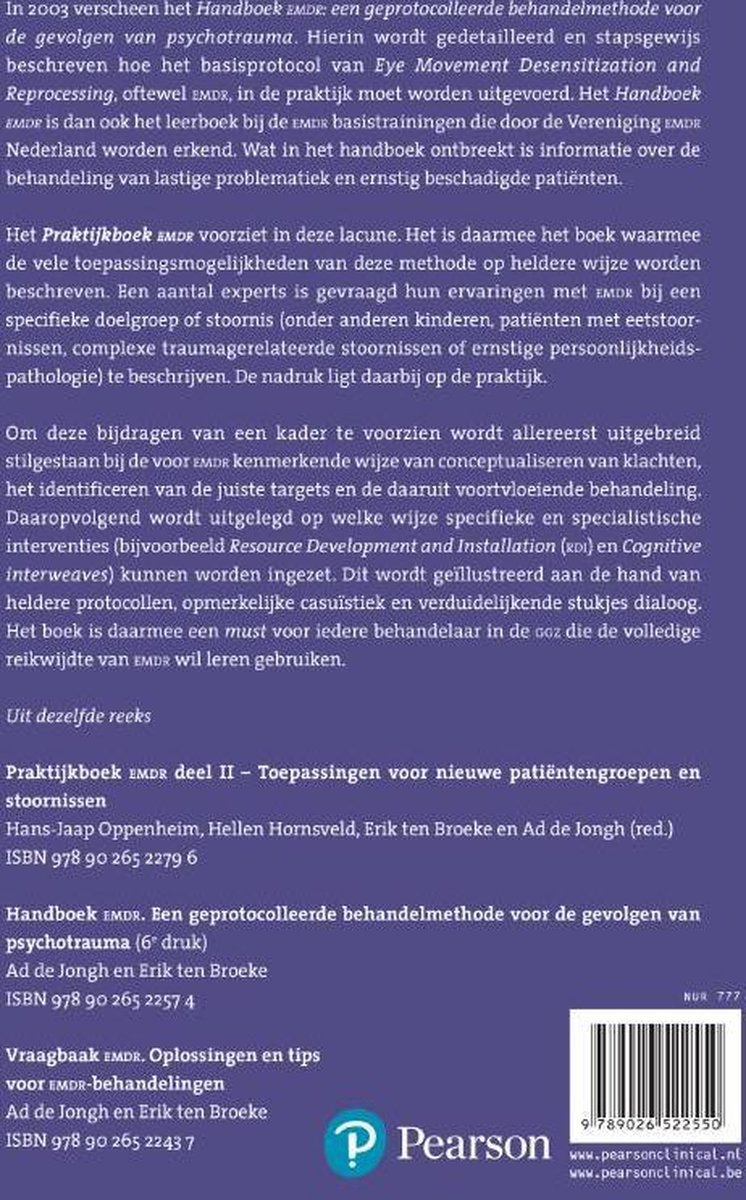 Praktijkboek EMDR - back cover