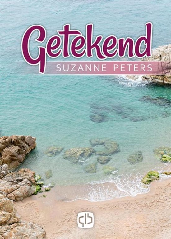 Boekcover van 'Getekend' door Suzanne Peters, met een strand en helder turquoise water.