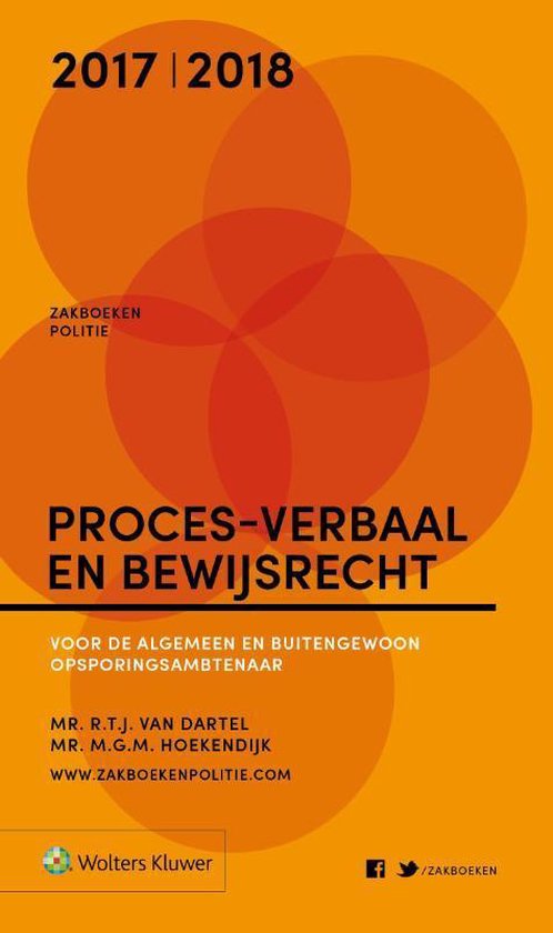 Zakboek proces-verbaal en bewijsrecht 2017-2018 - cover