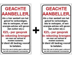 Brievenbussticker - Geachte aanbeller vijfentwintig euro - Nee geen verkoop aan de deur.