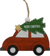 Peha Hangfiguur Auto Met Kerstboom 9 Cm Rood/wit/groen
