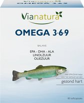 Vianatura Omega 3-6-9 – Gezond hart – Hart & Bloedvaten – voedingssupplement 80 softcapsules