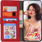 EmpX Apple iPhone XR TPU/Kunstleer Rood  Boekhoesje
