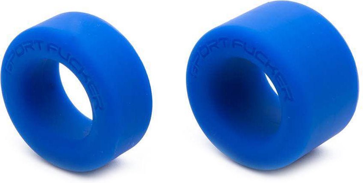 Goedkoopste Sport Fucker Nut Job set van 2 rekbare cockringen/ball stretchers - blauw