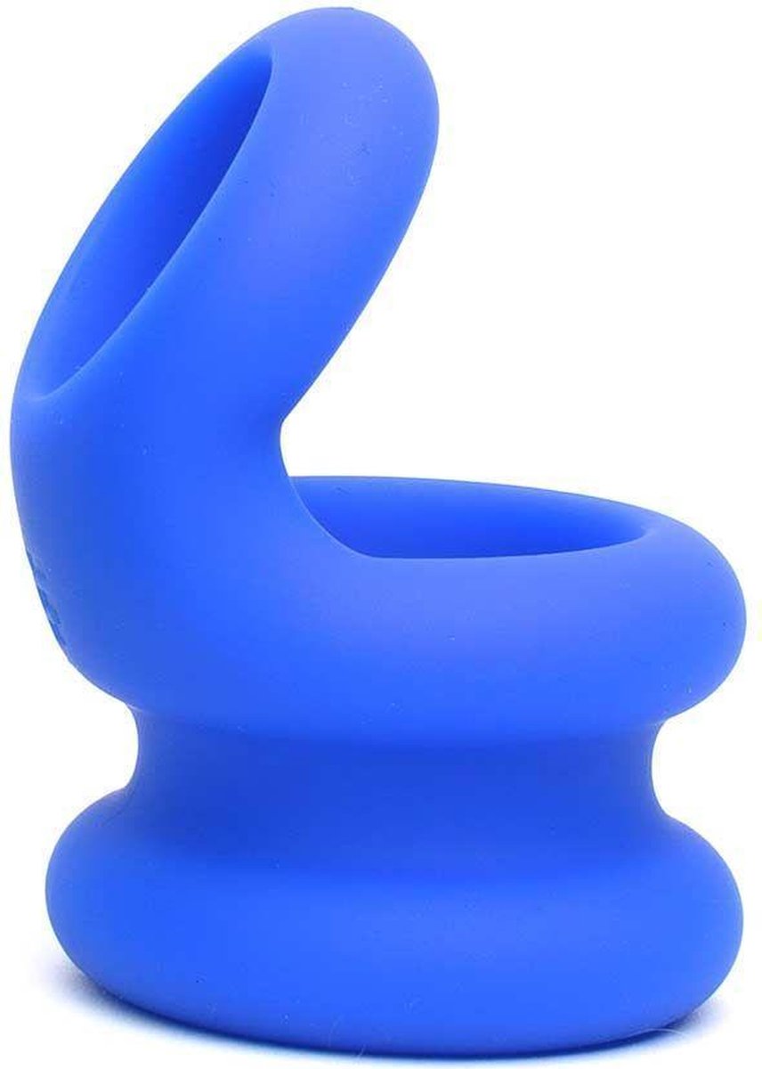 Goedkoopste Sport Fucker Switch Hitter Rekbare Cockring en Ballstretcher van siliconen - blauw