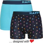 Happy Shorts 2-Pack Boxershorts Heren Mini Palmbomen - Maat  M